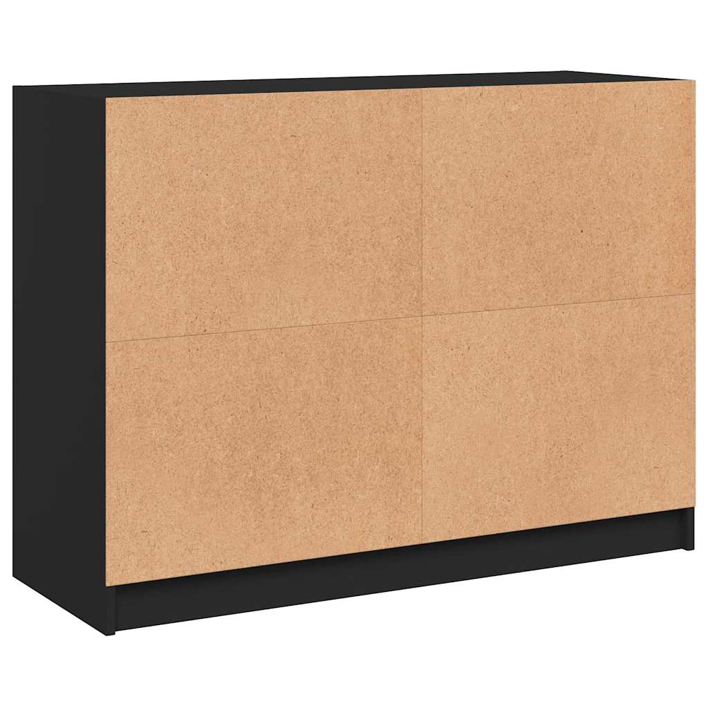 vidaXL Szafka, czarna, 102x37x75,5 cm, materiał drewnopochodny