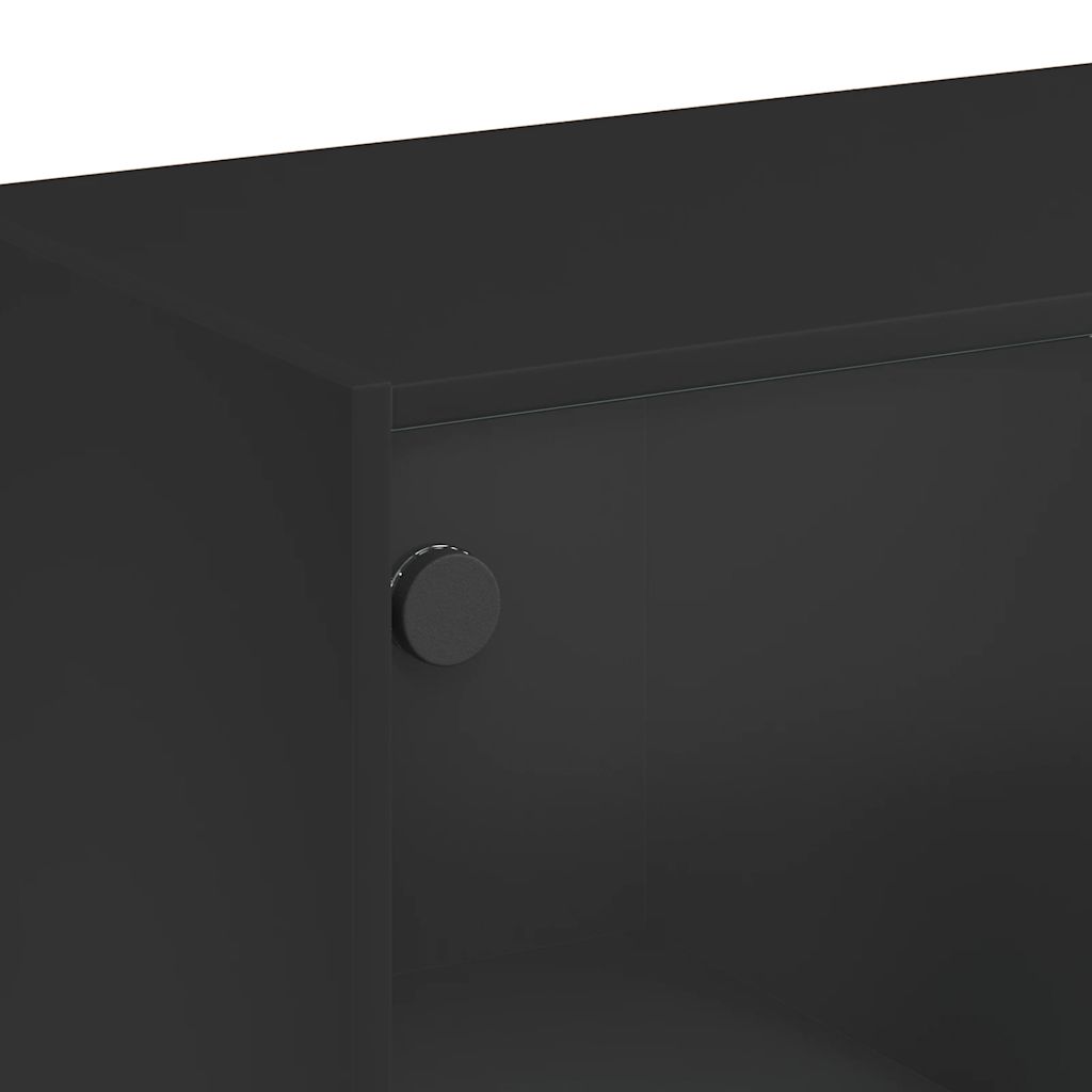 vidaXL Szafka, czarna, 102x37x75,5 cm, materiał drewnopochodny