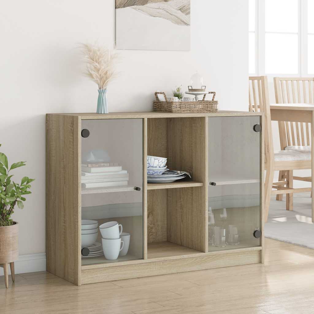 vidaXL Szafka, dąb sonoma, 102x37x75,5 cm, materiał drewnopochodny