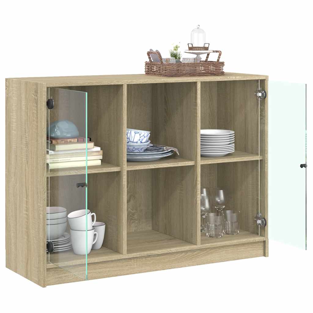 vidaXL Szafka, dąb sonoma, 102x37x75,5 cm, materiał drewnopochodny