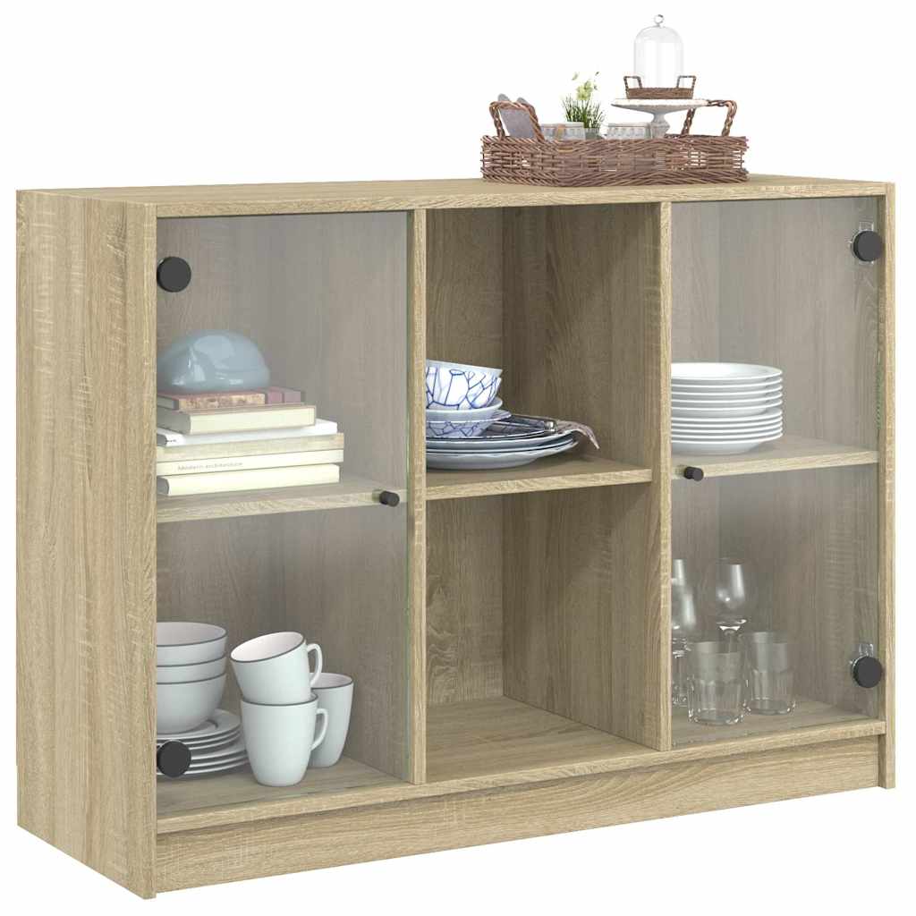 vidaXL Szafka, dąb sonoma, 102x37x75,5 cm, materiał drewnopochodny