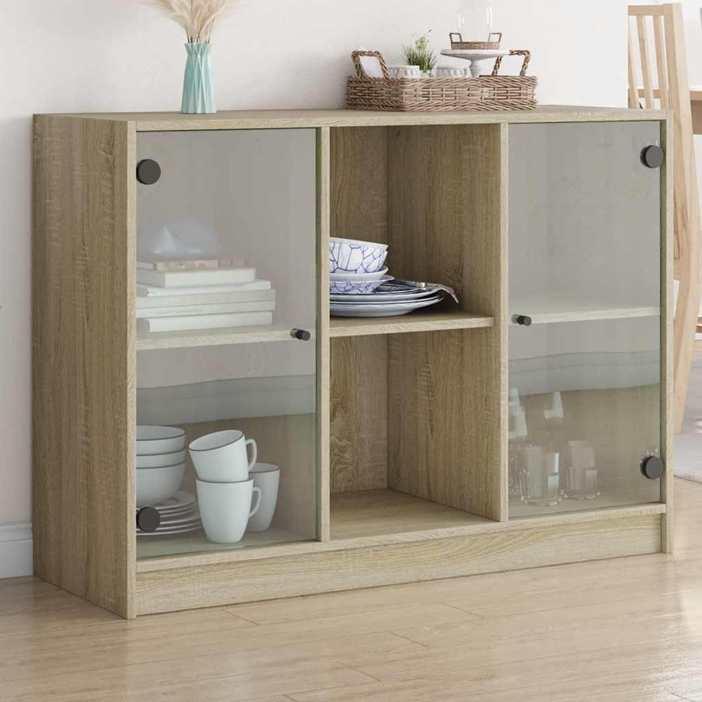 vidaXL Szafka, dąb sonoma, 102x37x75,5 cm, materiał drewnopochodny
