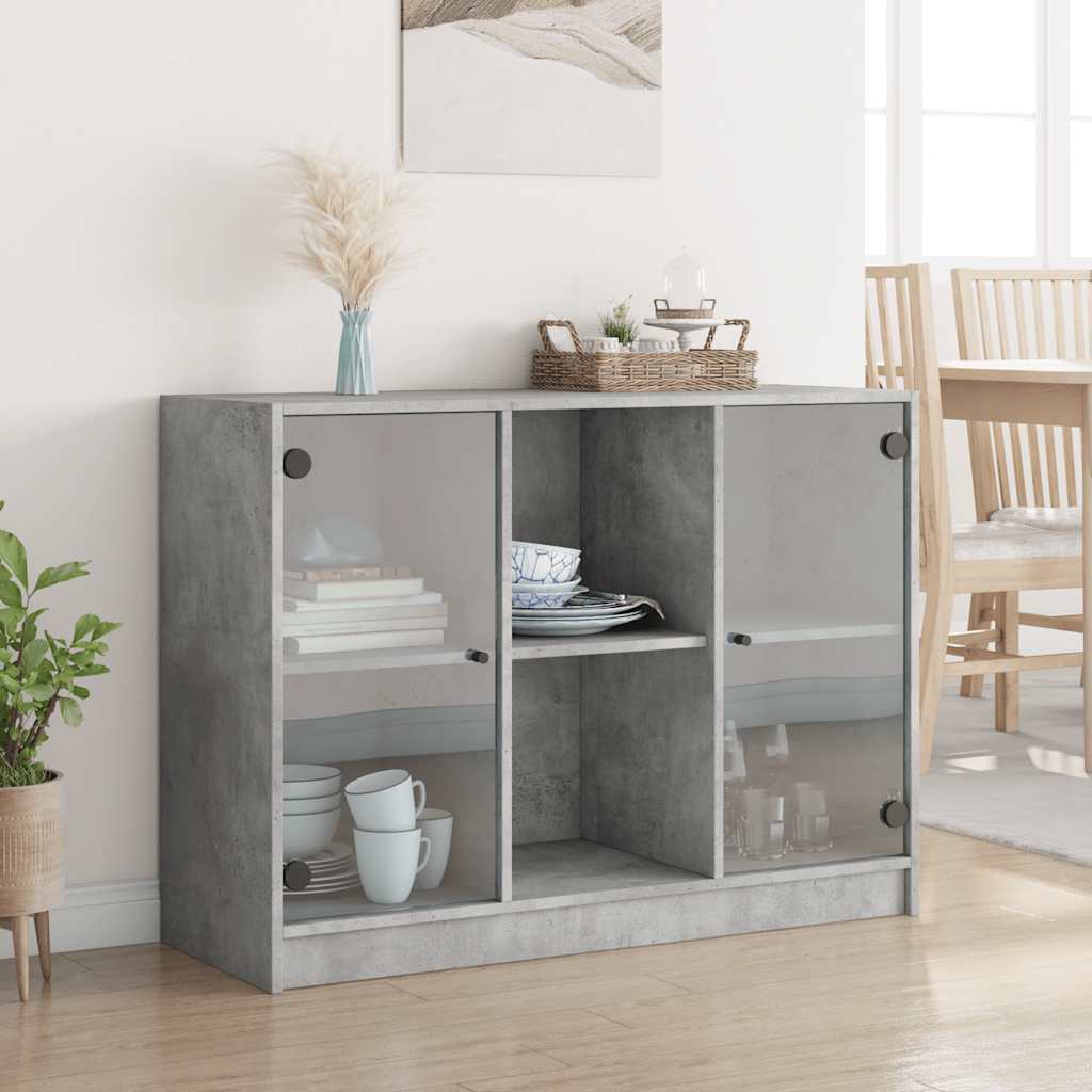 vidaXL Szafka, szarość betonu, 102x37x75,5 cm, materiał drewnopochodny