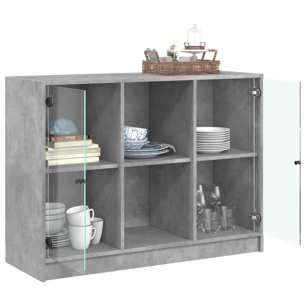 vidaXL Szafka, szarość betonu, 102x37x75,5 cm, materiał drewnopochodny