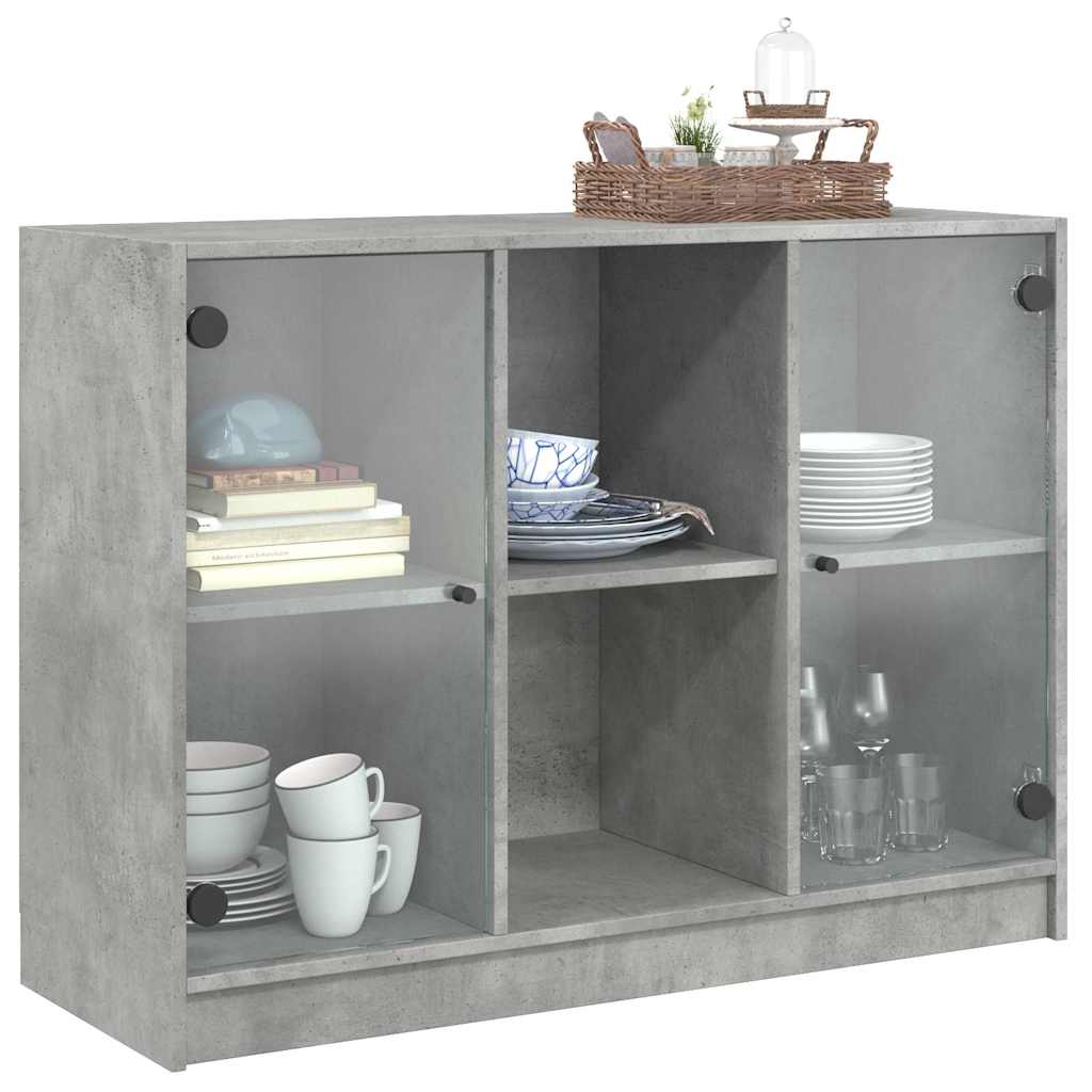 vidaXL Szafka, szarość betonu, 102x37x75,5 cm, materiał drewnopochodny