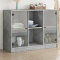 vidaXL Szafka, szarość betonu, 102x37x75,5 cm, materiał drewnopochodny