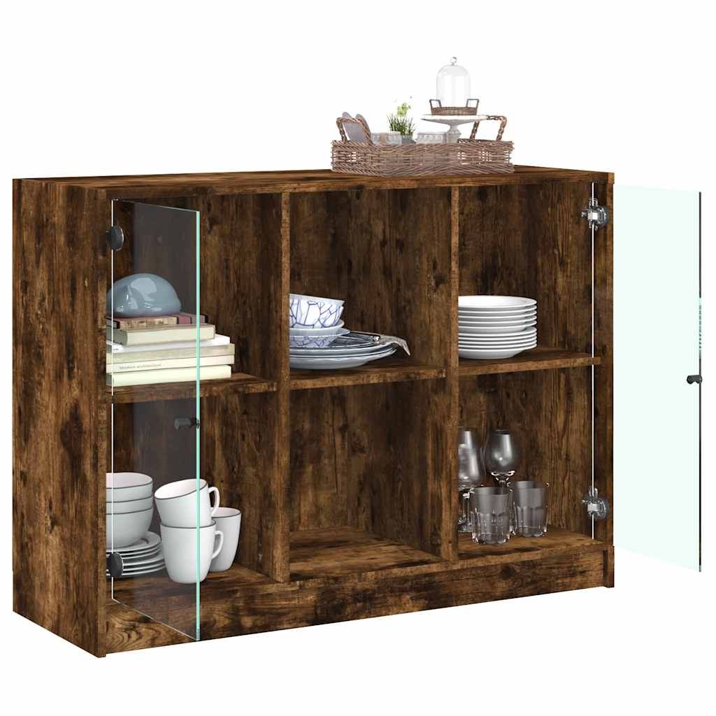 vidaXL Szafka, przydymiony dąb, 102x37x75,5cm, materiał drewnopochodny