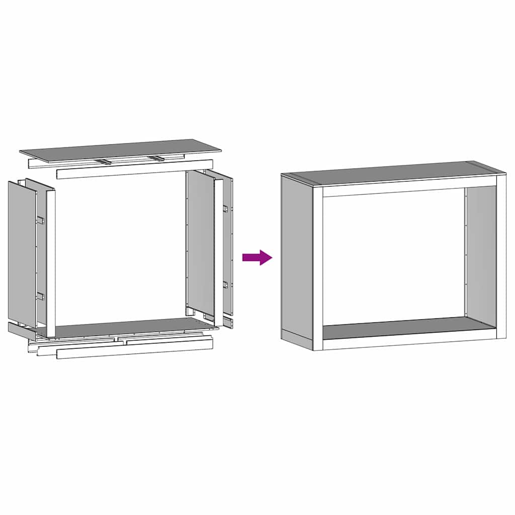 vidaXL Stojak na drewno opałowe 100x40x80 cm Stal kortenowska