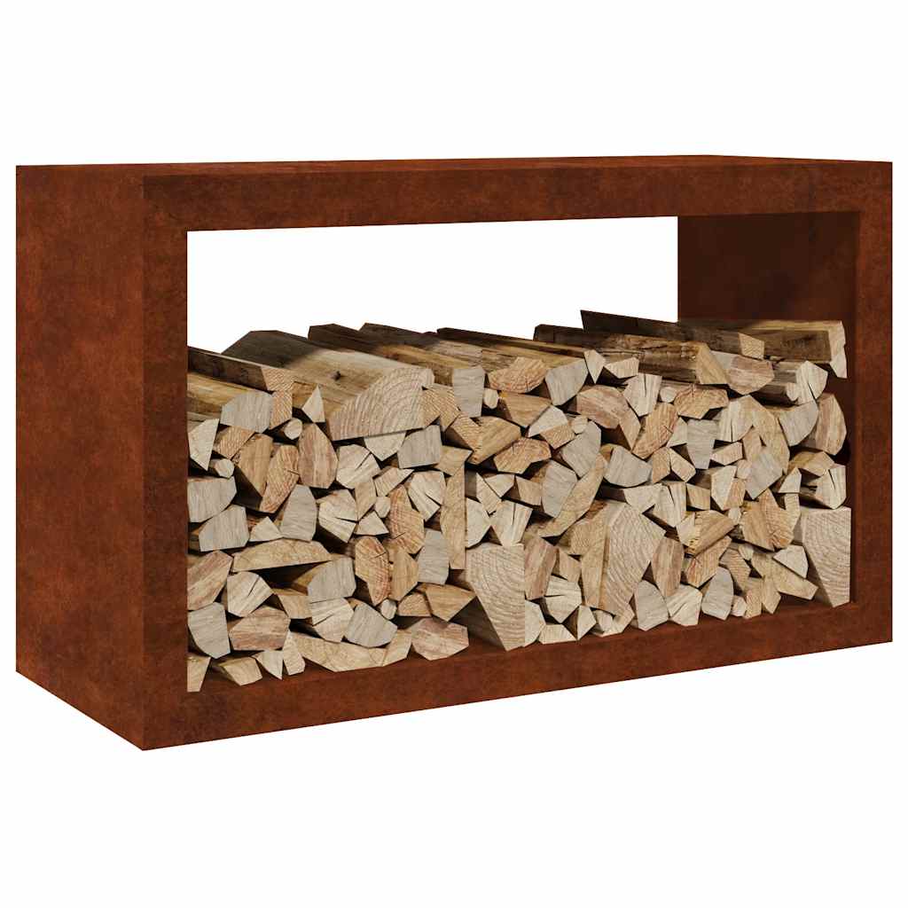 vidaXL Stojak na drewno opałowe 100x40x60 cm Stal kortenowska