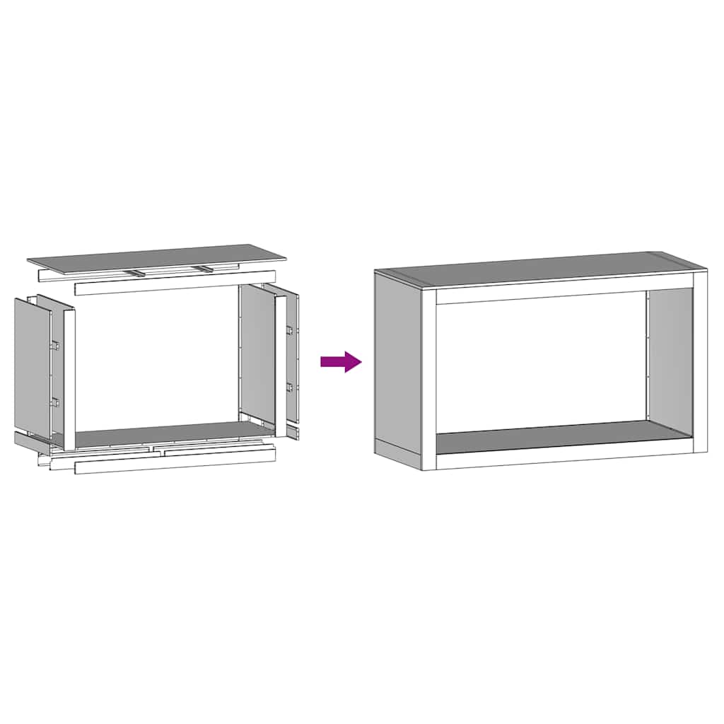 vidaXL Stojak na drewno opałowe 100x40x60 cm Stal kortenowska