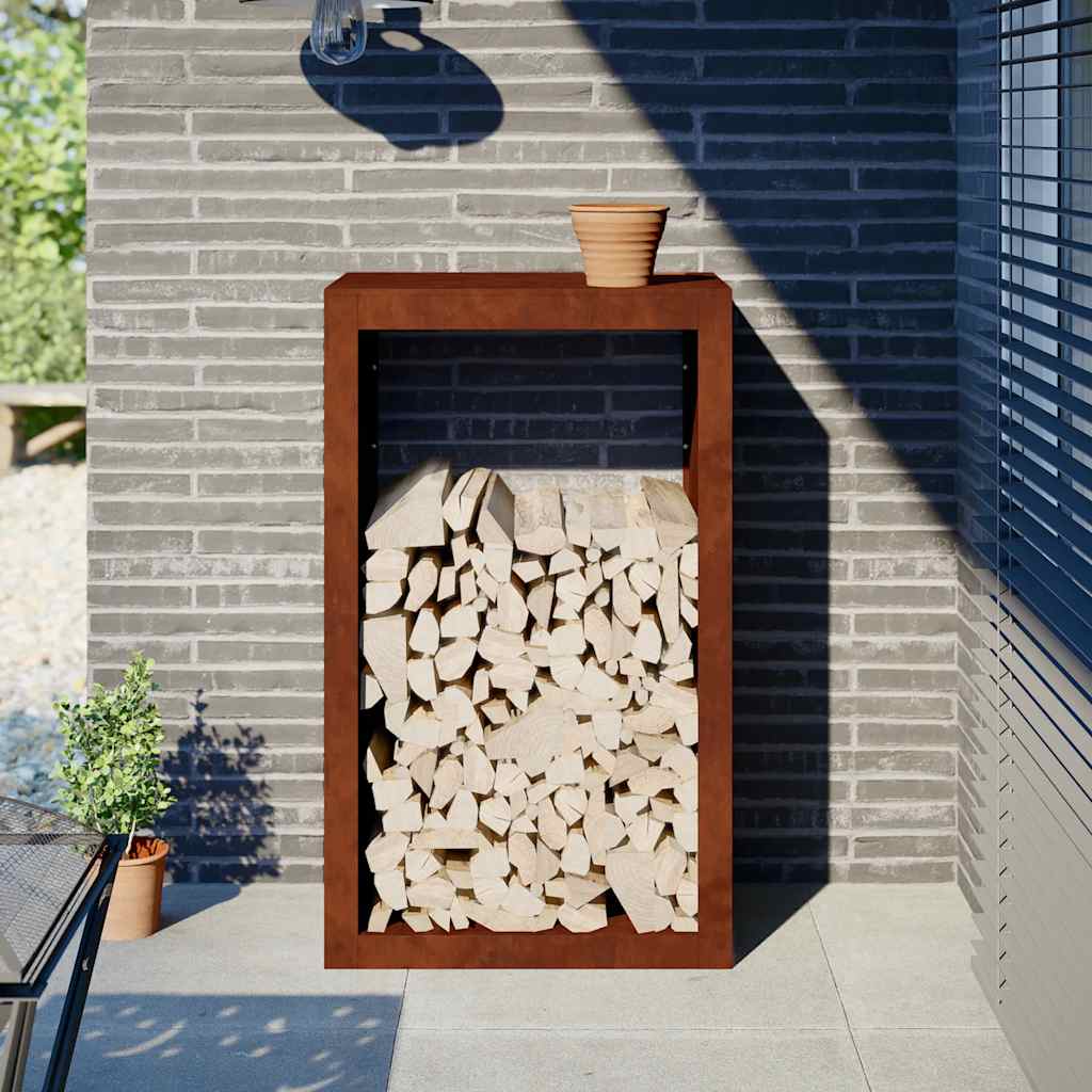 vidaXL Stojak na drewno opałowe 60x40x100 cm Stal kortenowska