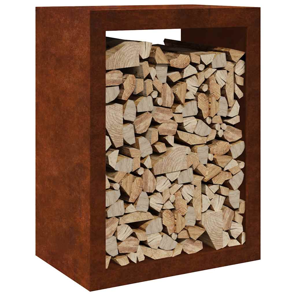 vidaXL Stojak na drewno opałowe 60x40x80 cm Stal kortenowska