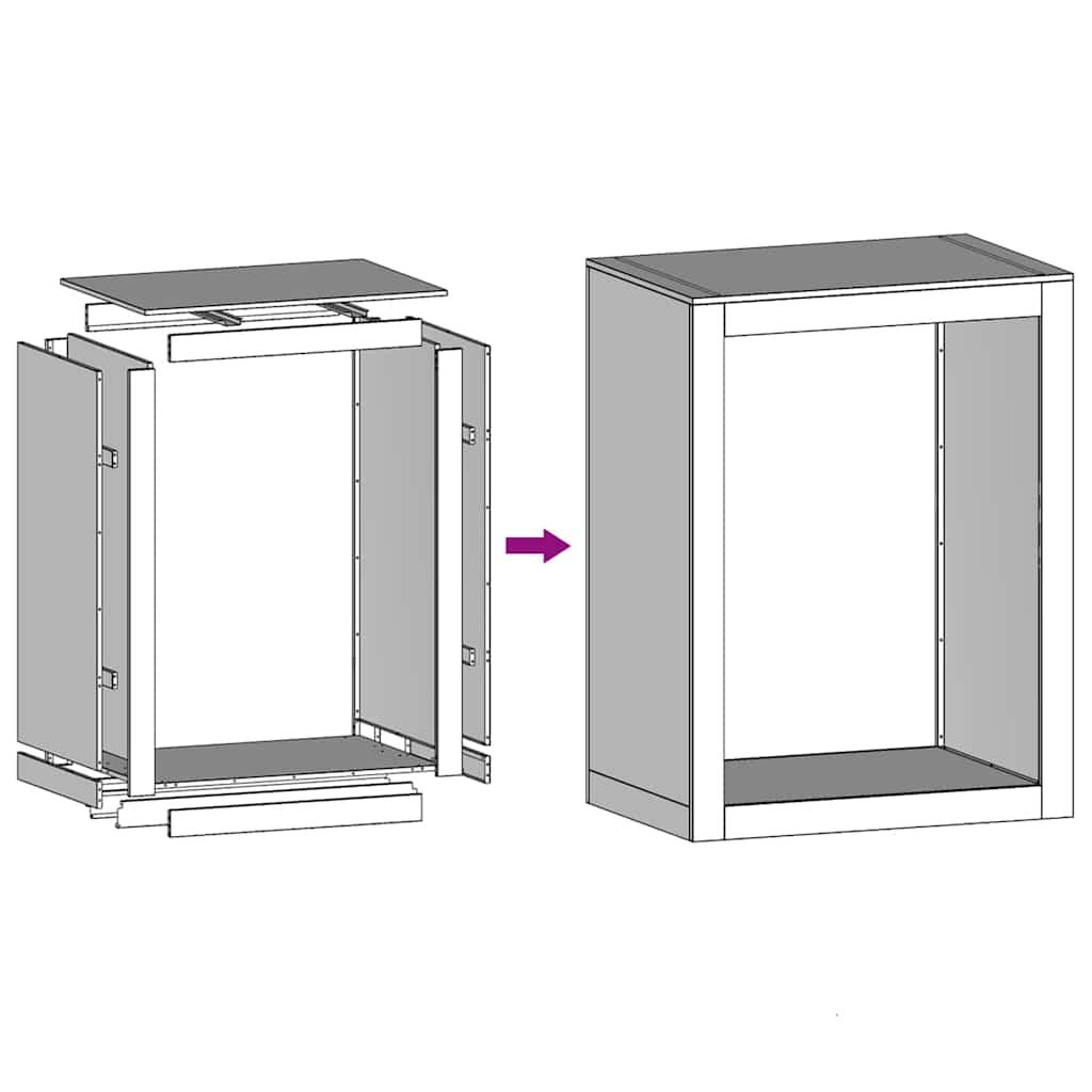 vidaXL Stojak na drewno opałowe 60x40x80 cm Stal kortenowska