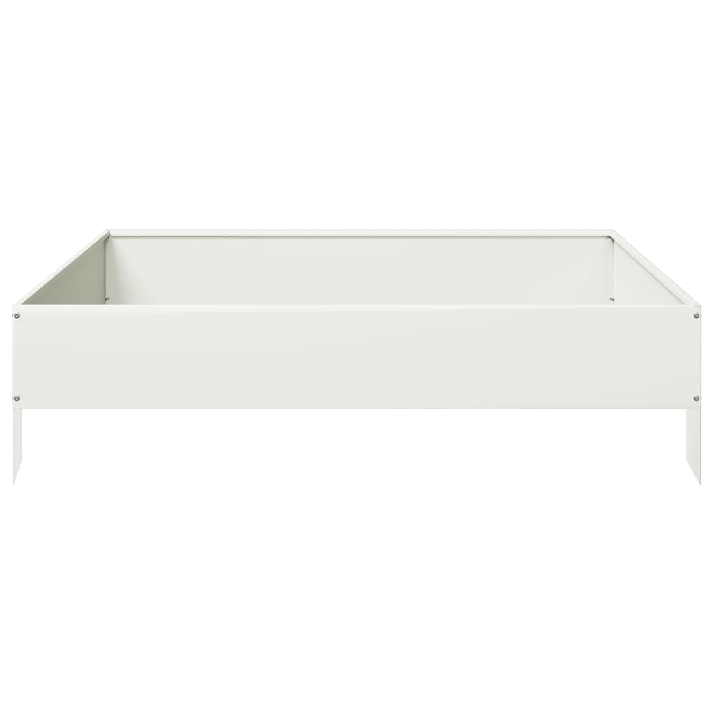 vidaXL Podwyższona donica, biała, 100x100x26 cm, stal