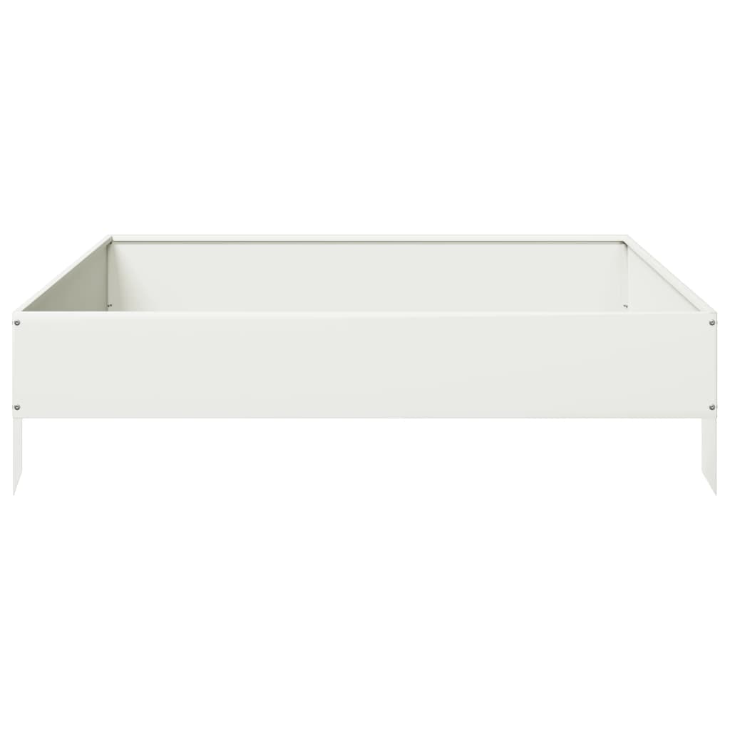 vidaXL Podwyższona donica, biała, 100x100x26 cm, stal