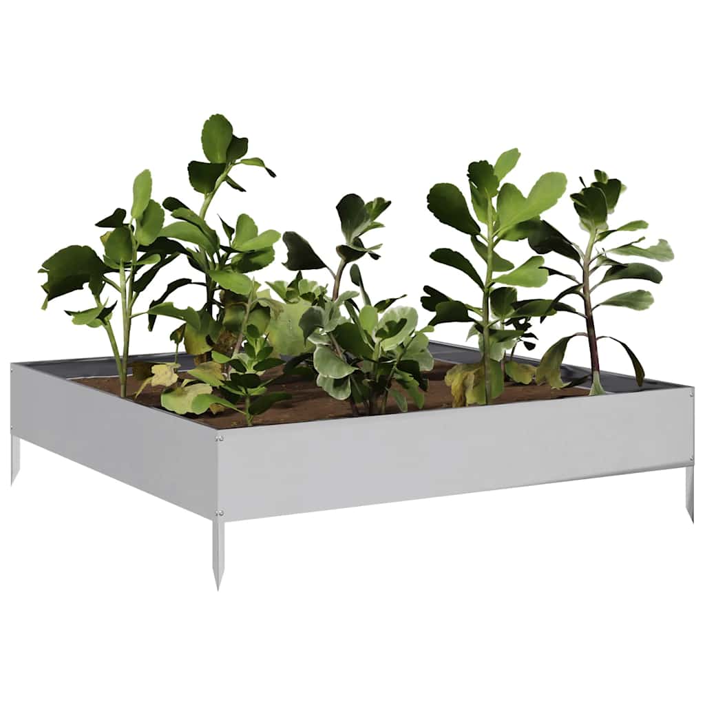 vidaXL Podwyższona donica, 100x100x26 cm, stal galwanizowana