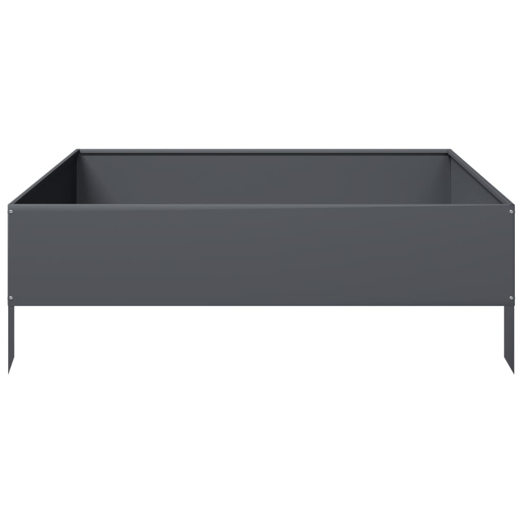 vidaXL Podwyższona donica, antracytowa, 100x100x33,5 cm, stal
