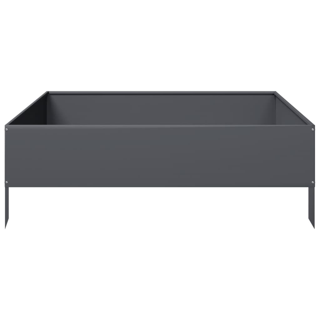 vidaXL Podwyższona donica, antracytowa, 100x100x33,5 cm, stal