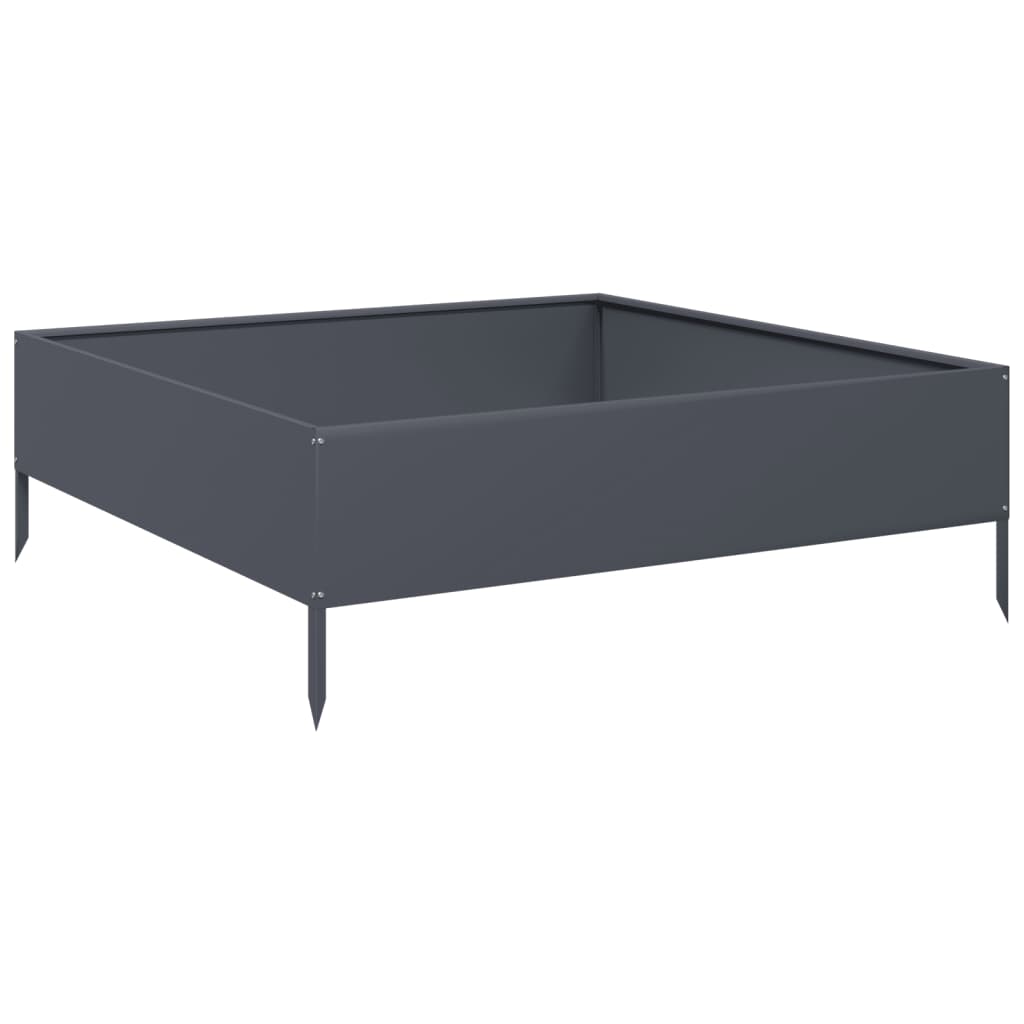 vidaXL Podwyższona donica, antracytowa, 100x100x33,5 cm, stal