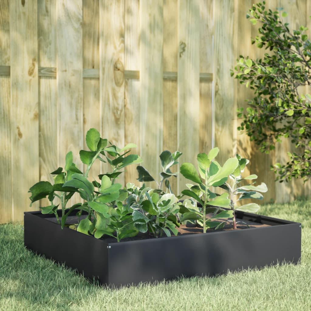 vidaXL Podwyższona donica, antracytowa, 100x100x33,5 cm, stal