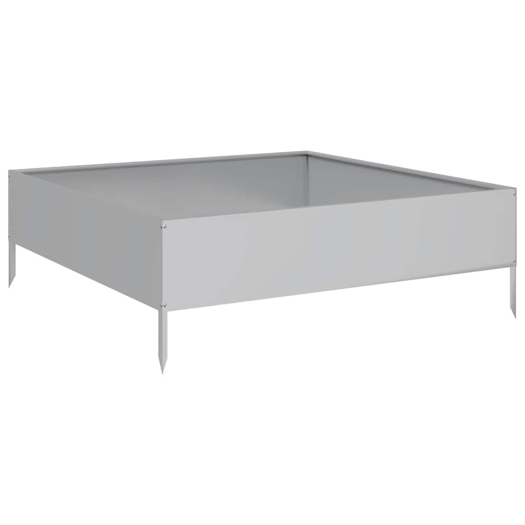 vidaXL Podwyższona donica, 100x100x33,5 cm, stal galwanizowana