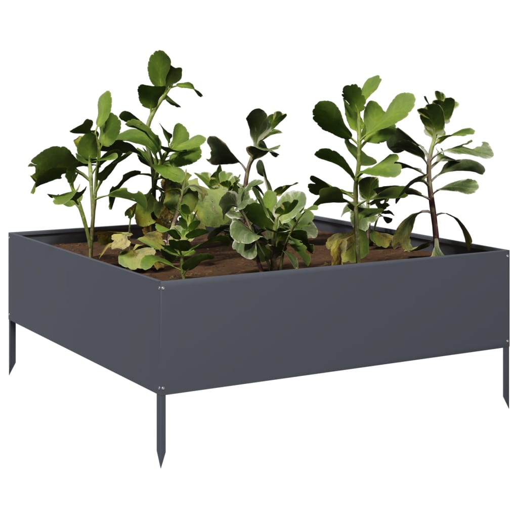 vidaXL Podwyższona donica, antracytowa, 100x100x41 cm, stal