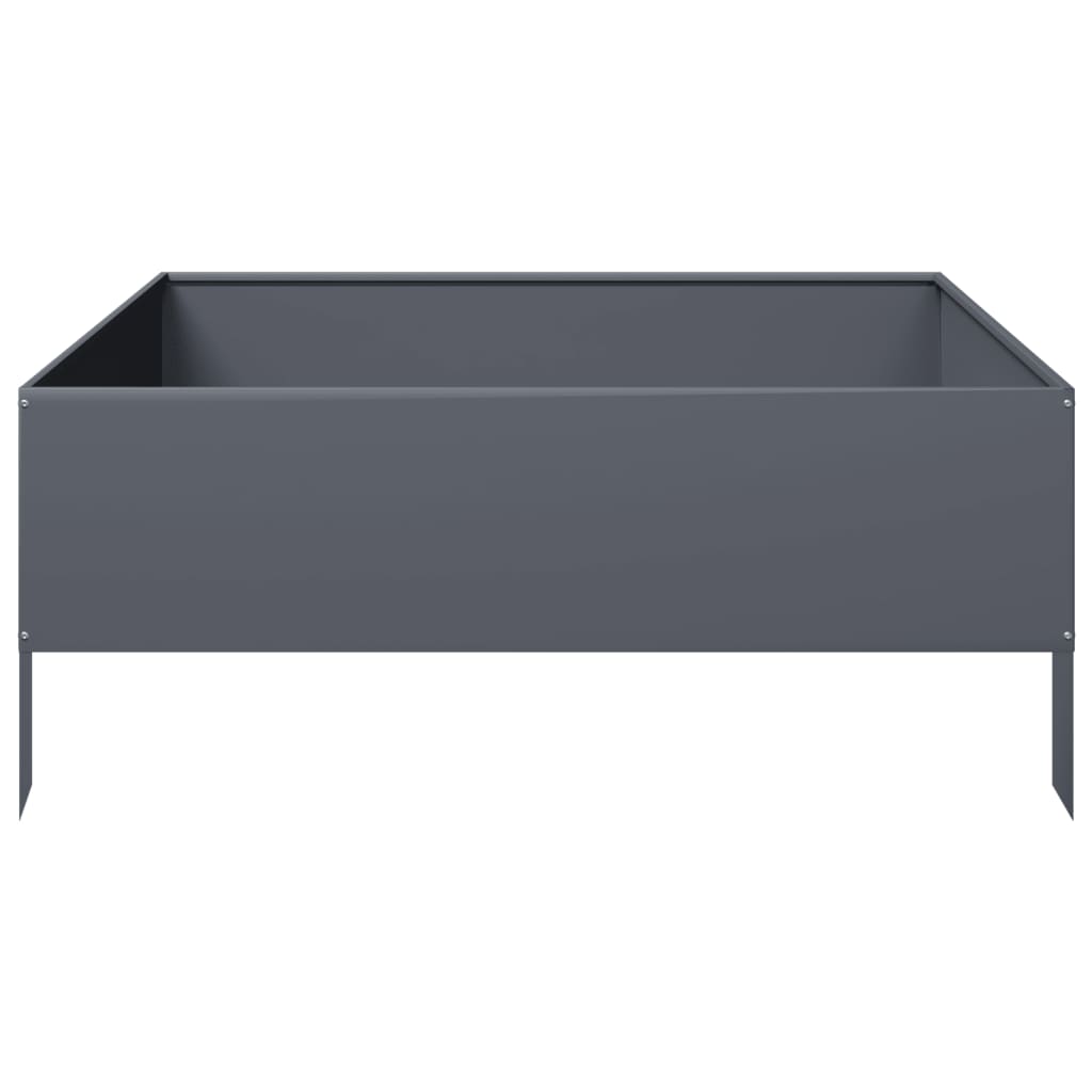 vidaXL Podwyższona donica, antracytowa, 100x100x41 cm, stal