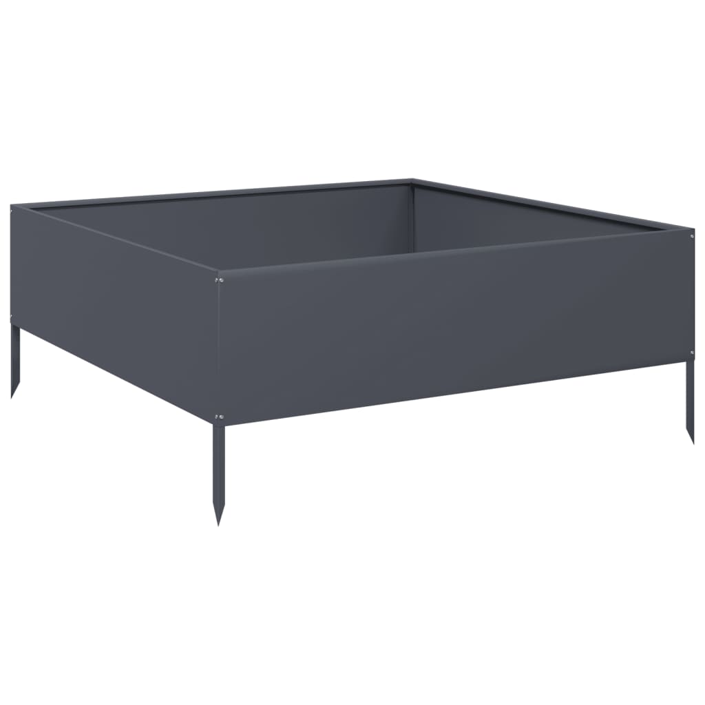 vidaXL Podwyższona donica, antracytowa, 100x100x41 cm, stal