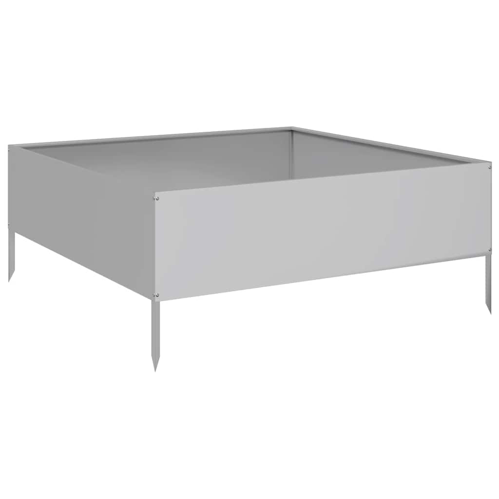 vidaXL Podwyższona donica, 100x100x41 cm, stal galwanizowana