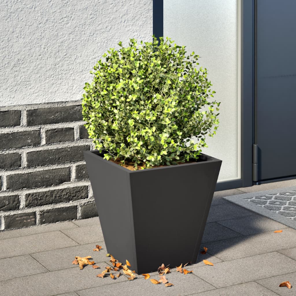 vidaXL Donica ogrodowa, czarna, 30x30x30 cm, stalowa