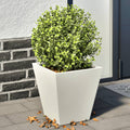 vidaXL Donice ogrodowe, 2 szt., białe, 30x30x30 cm, stalowe