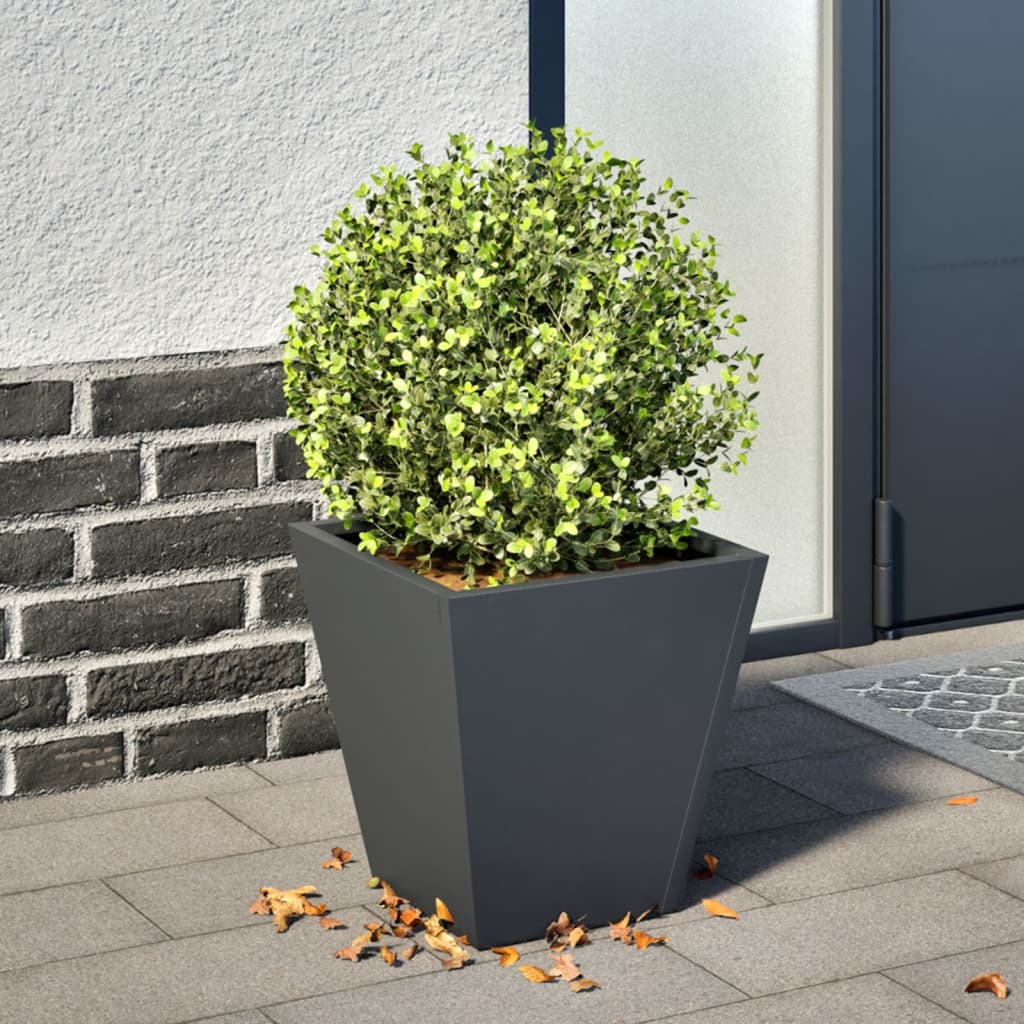 vidaXL Donica ogrodowa, antracytowa, 30x30x30 cm, stalowa