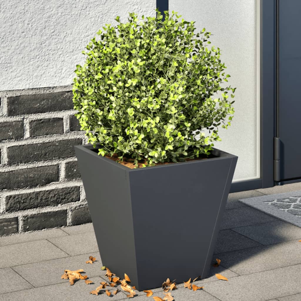 vidaXL Donice ogrodowe, 2 szt., antracytowe, 30x30x30 cm, stalowe