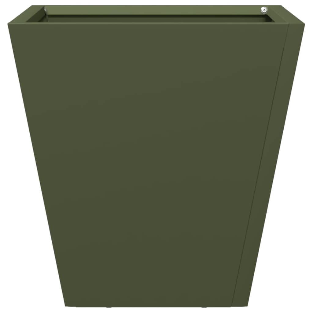 vidaXL Donice ogrodowe, 2 szt., oliwkowozielone, 30x30x30 cm, stalowe