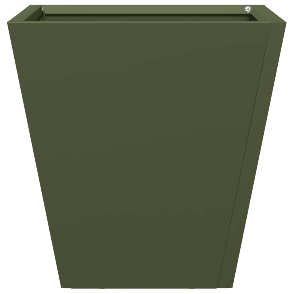 vidaXL Donice ogrodowe, 2 szt., oliwkowozielone, 30x30x30 cm, stalowe