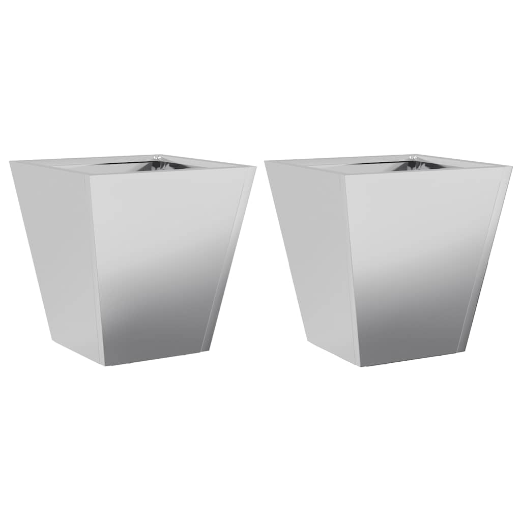 vidaXL Donice ogrodowe, 2 szt., 30x30x30 cm, stal galwanizowana