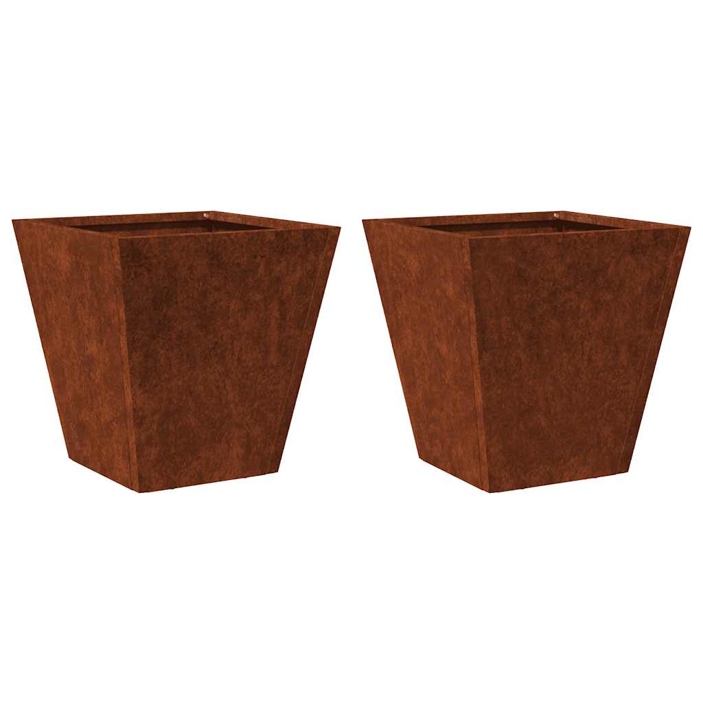 vidaXL Doniczki ogrodowe 2 szt. 30x30x30 cm Stal kortenowska