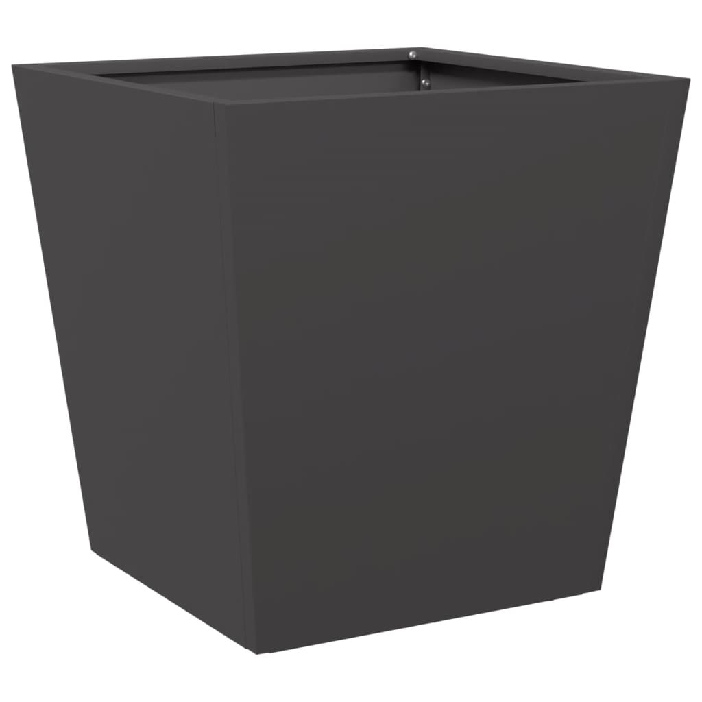 vidaXL Donice ogrodowe, 2 szt., czarne, 40x40x40 cm, stalowe