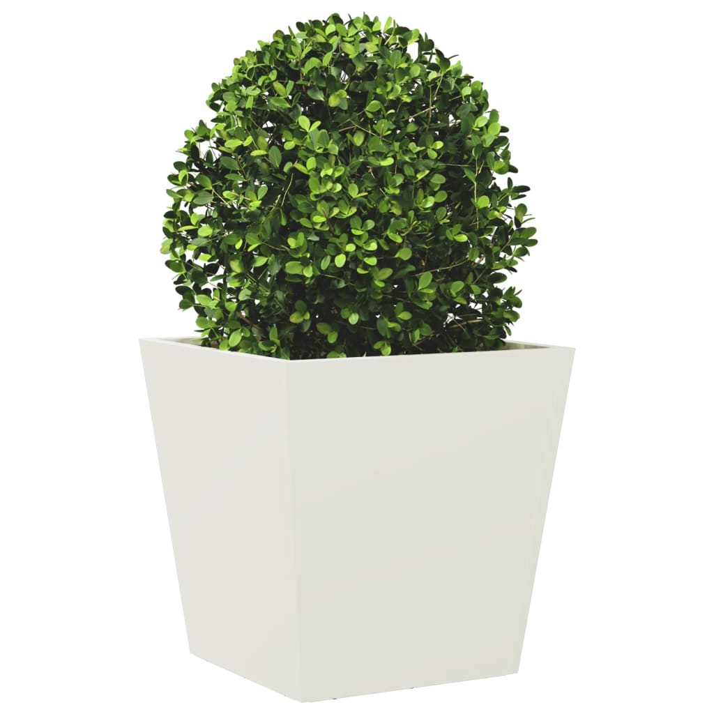 vidaXL Donice ogrodowe, 2 szt., białe, 40x40x40 cm, stalowe