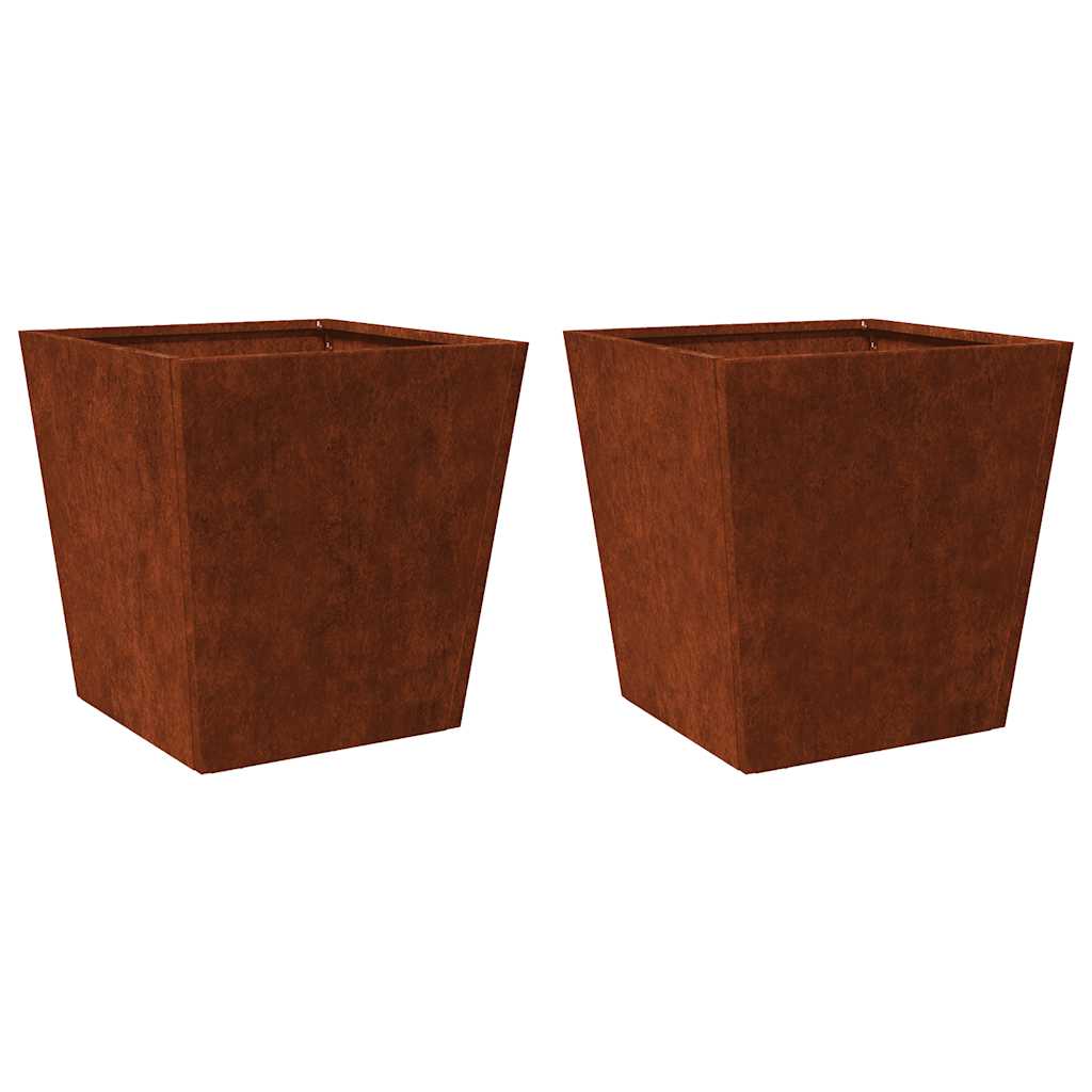 vidaXL Doniczki ogrodowe 2 szt. 40x40x40 cm Stal kortenowska