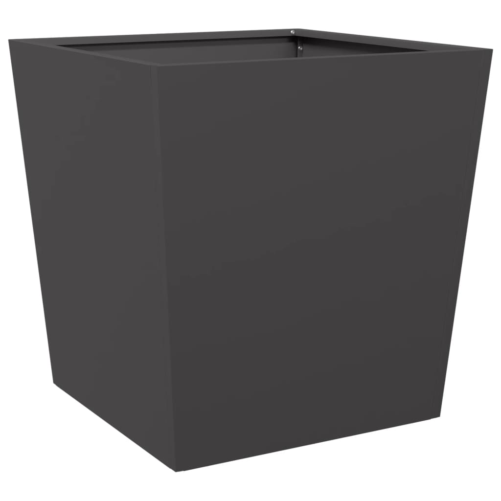 vidaXL Donice ogrodowe, czarne, 2 szt., 50x50x50 cm, stal