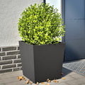 vidaXL Donice ogrodowe, czarne, 2 szt., 50x50x50 cm, stal
