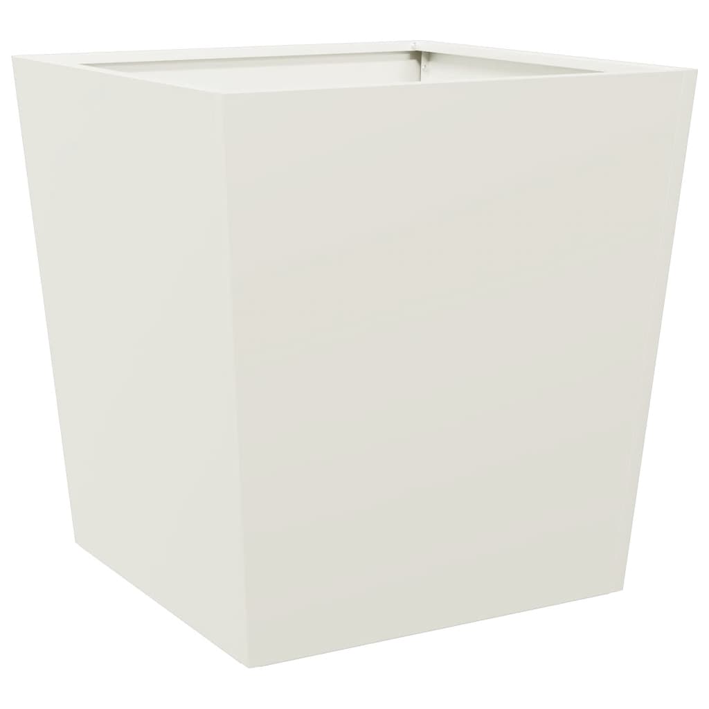 vidaXL Donice ogrodowe, białe, 2 szt., 50x50x50 cm, stal
