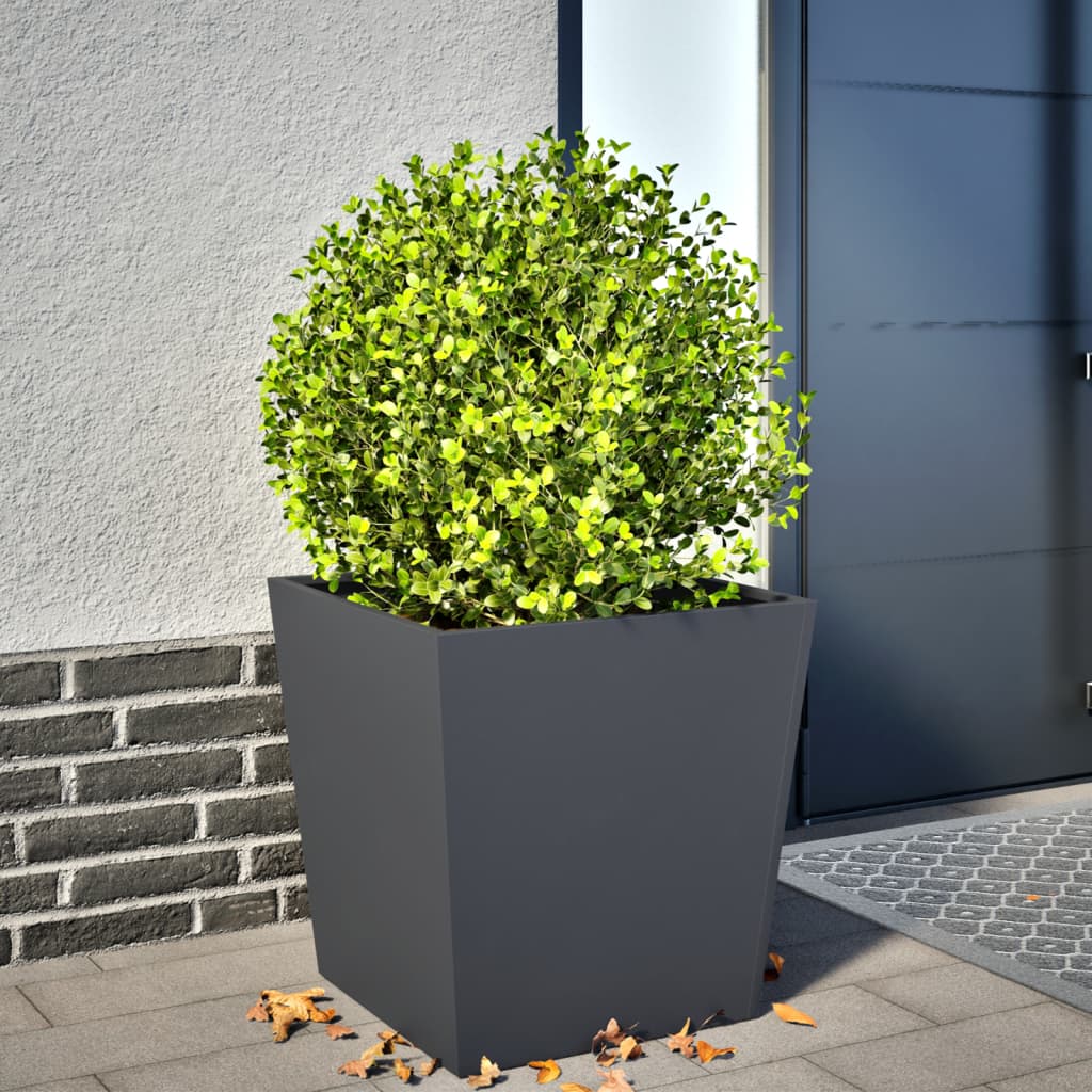 vidaXL Donica ogrodowa, antracytowa, 50x50x50 cm, stalowa