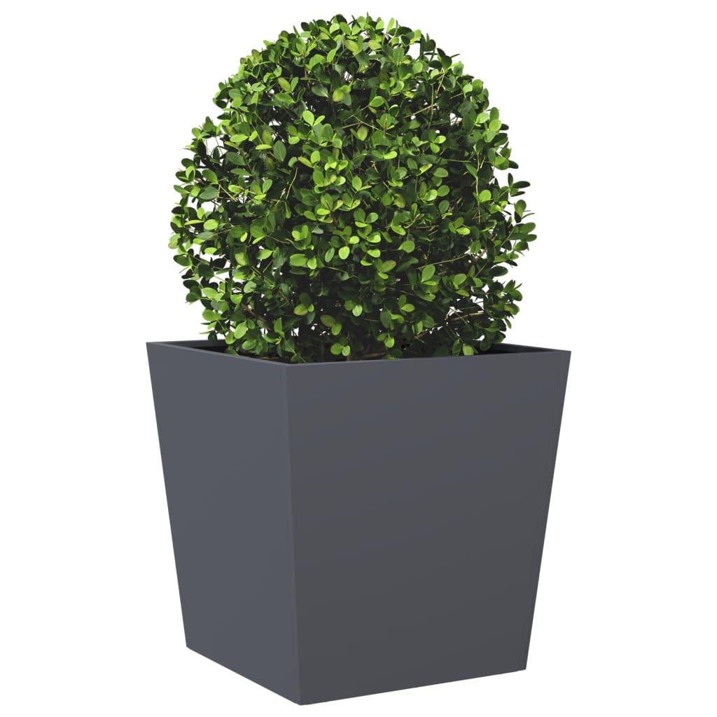 vidaXL Donice ogrodowe, antracytowe, 2 szt., 50x50x50 cm, stal
