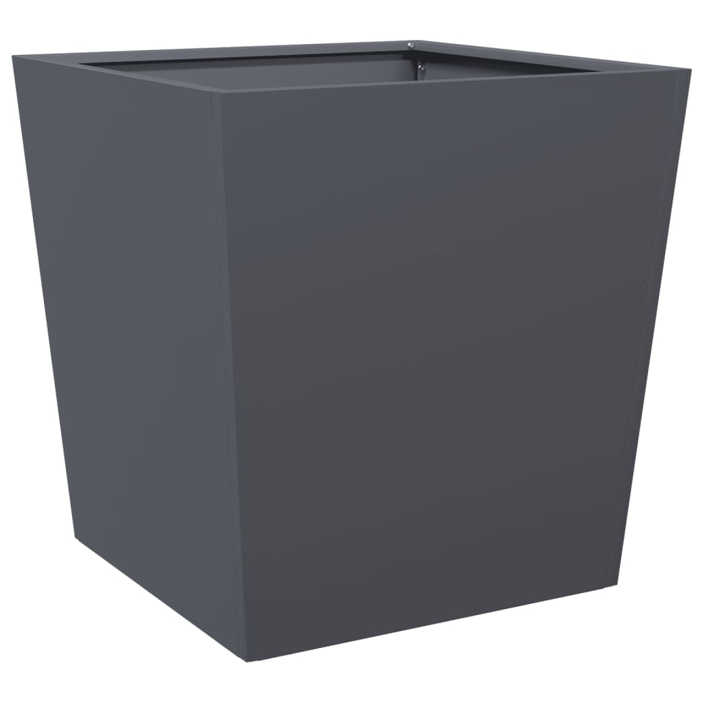 vidaXL Donice ogrodowe, antracytowe, 2 szt., 50x50x50 cm, stal