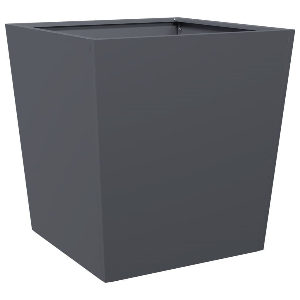 vidaXL Donice ogrodowe, antracytowe, 2 szt., 50x50x50 cm, stal