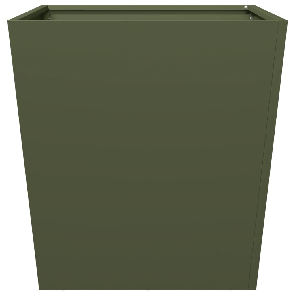 vidaXL Donica ogrodowa, oliwkowozielona, 50x50x50 cm, stalowa