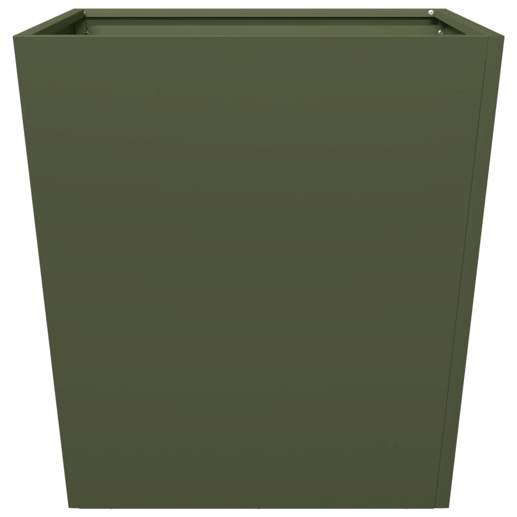 vidaXL Donica ogrodowa, oliwkowozielona, 50x50x50 cm, stalowa