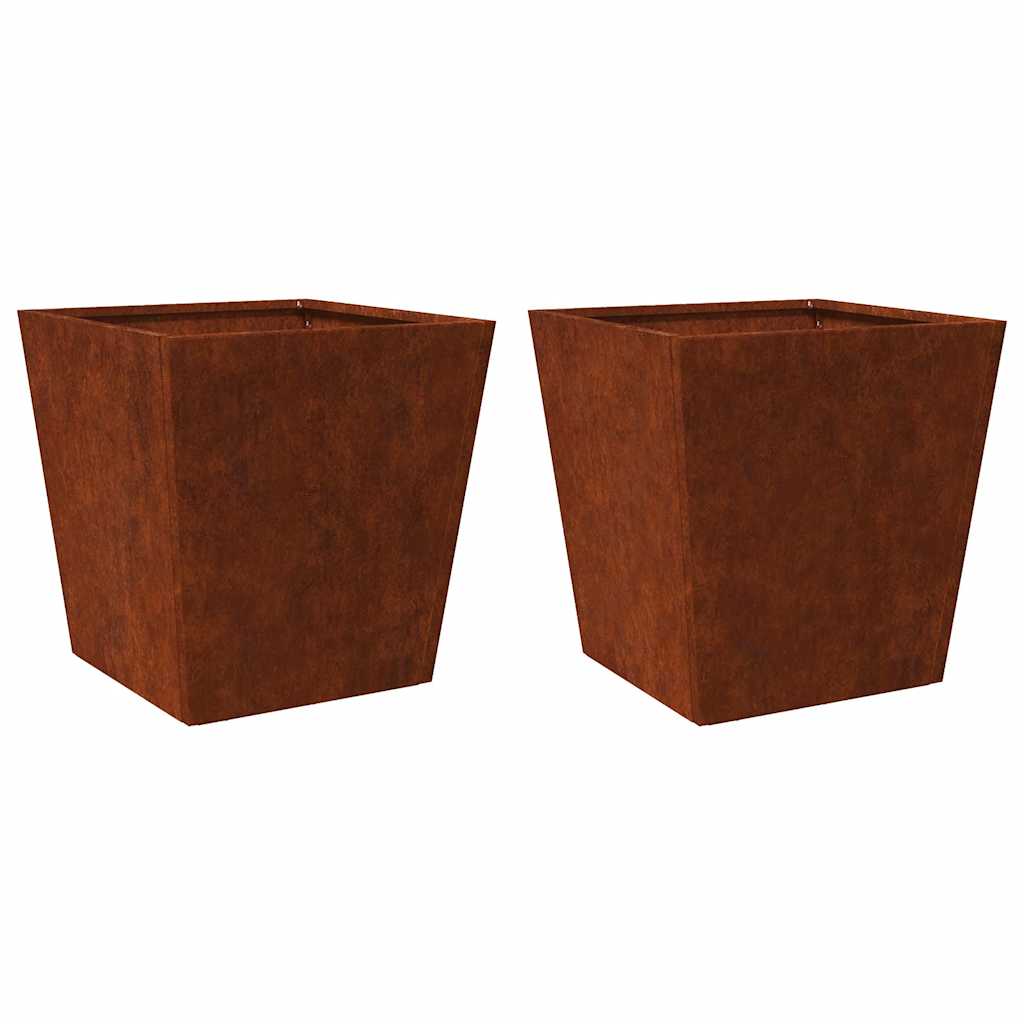 vidaXL Doniczki ogrodowe 2 szt. 50x50x50 cm Stal kortenowska